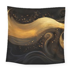 Abstract Gold Wave Background Square Tapestry (large)