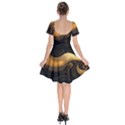 Abstract Gold Wave Background Short Sleeve Bardot Dress View2