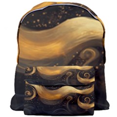 Abstract Gold Wave Background Giant Full Print Backpack