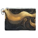 Abstract Gold Wave Background Canvas Cosmetic Bag (XL) View1