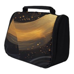 Abstract Gold Wave Background Full Print Travel Pouch (small)