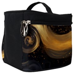 Abstract Gold Wave Background Make Up Travel Bag (big)