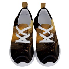 Abstract Gold Wave Background Running Shoes