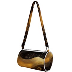 Abstract Gold Wave Background Mini Cylinder Bag