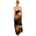 Abstract Gold Wave Background Cami Maxi Ruffle Chiffon Dress View2