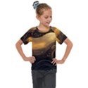 Abstract Gold Wave Background Kids  Mesh Piece T-Shirt View1