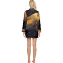 Abstract Gold Wave Background Long Sleeve Satin Robe View2