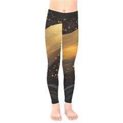 Abstract Gold Wave Background Kids  Classic Winter Leggings