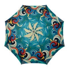 Waves Wave Ocean Sea Abstract Whimsical Golf Umbrellas