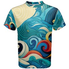 Waves Wave Ocean Sea Abstract Whimsical Men s Cotton T-shirt