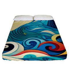 Waves Wave Ocean Sea Abstract Whimsical Fitted Sheet (queen Size)