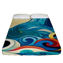 Waves Wave Ocean Sea Abstract Whimsical Fitted Sheet (king Size)