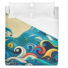 Waves Wave Ocean Sea Abstract Whimsical Duvet Cover (queen Size)