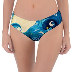 Waves Wave Ocean Sea Abstract Whimsical Reversible Classic Bikini Bottoms by Maspions