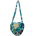 Waves Wave Ocean Sea Abstract Whimsical Heart Shoulder Bag View2