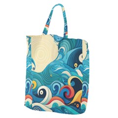 Waves Wave Ocean Sea Abstract Whimsical Giant Grocery Tote