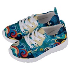 Waves Wave Ocean Sea Abstract Whimsical Kids  Lightweight Sports Shoes