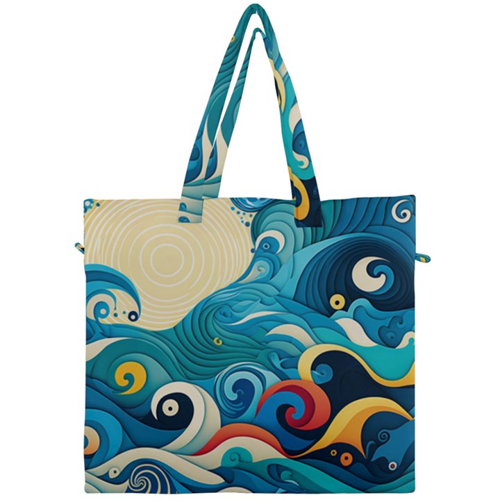 Waves Wave Ocean Sea Abstract Whimsical Canvas Travel Bag