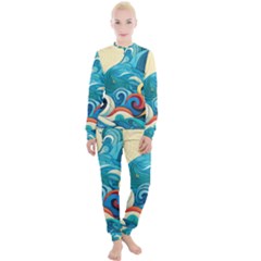 Waves Wave Ocean Sea Abstract Whimsical Women s Lounge Set