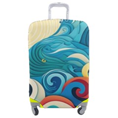 Waves Wave Ocean Sea Abstract Whimsical Luggage Cover (medium) by Maspions