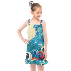 Waves Wave Ocean Sea Abstract Whimsical Kids  Overall Dress