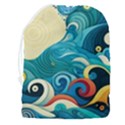 Waves Wave Ocean Sea Abstract Whimsical Drawstring Pouch (3XL) View2