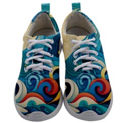 Waves Wave Ocean Sea Abstract Whimsical Mens Athletic Shoes by Maspions