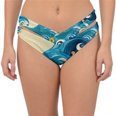 Waves Wave Ocean Sea Abstract Whimsical Double Strap Halter Bikini Bottoms