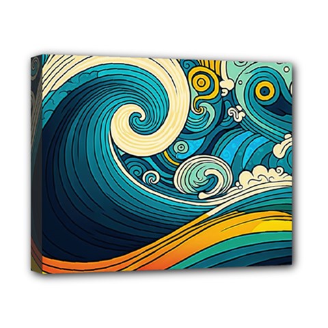 Waves Ocean Sea Abstract Whimsical Art Canvas 10  X 8  (stretched) by Maspions