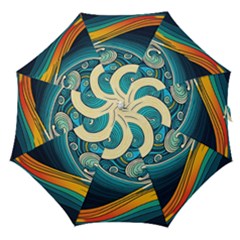 Waves Ocean Sea Abstract Whimsical Art Straight Umbrellas