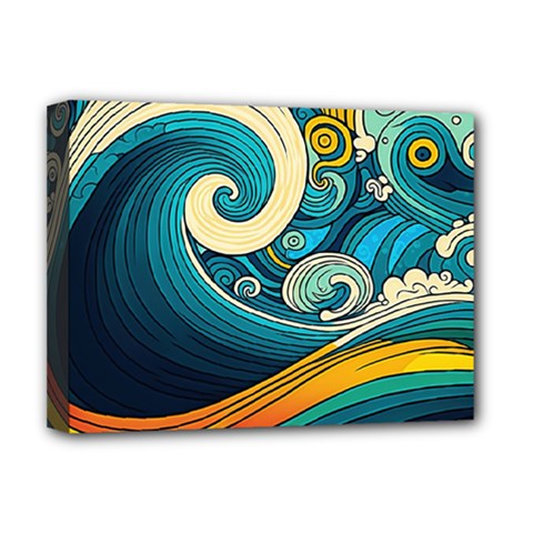 Waves Ocean Sea Abstract Whimsical Art Deluxe Canvas 16  X 12  (stretched)  by Maspions