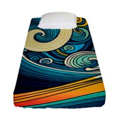 Waves Ocean Sea Abstract Whimsical Art Fitted Sheet (single Size)