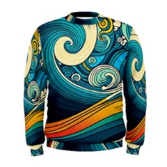 Waves Ocean Sea Abstract Whimsical Art Men s Sweatshirt