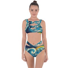 Waves Ocean Sea Abstract Whimsical Art Bandaged Up Bikini Set 