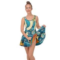 Waves Ocean Sea Abstract Whimsical Art Inside Out Casual Dress