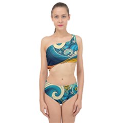 Waves Ocean Sea Abstract Whimsical Art Spliced Up Two Piece Swimsuit