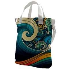 Waves Ocean Sea Abstract Whimsical Art Canvas Messenger Bag