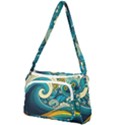 Waves Ocean Sea Abstract Whimsical Art Front Pocket Crossbody Bag View1