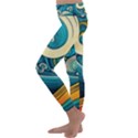 Waves Ocean Sea Abstract Whimsical Art Kids  Lightweight Velour Classic Yoga Leggings View2