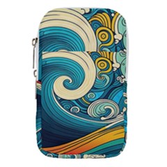 Waves Ocean Sea Abstract Whimsical Art Waist Pouch (large)