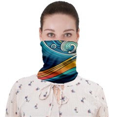 Waves Ocean Sea Abstract Whimsical Art Face Covering Bandana (adult)