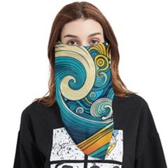 Waves Ocean Sea Abstract Whimsical Art Face Covering Bandana (triangle)