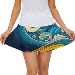 Waves Ocean Sea Abstract Whimsical Art Women s Skort