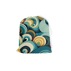 Wave Waves Ocean Sea Abstract Whimsical Drawstring Pouch (medium)