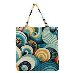 Wave Waves Ocean Sea Abstract Whimsical Grocery Tote Bag