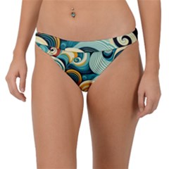 Wave Waves Ocean Sea Abstract Whimsical Band Bikini Bottoms by Maspions