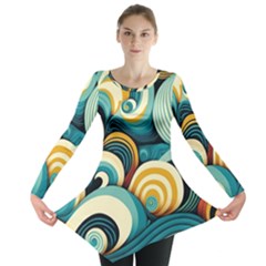 Wave Waves Ocean Sea Abstract Whimsical Long Sleeve Tunic 