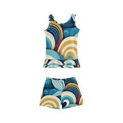 Wave Waves Ocean Sea Abstract Whimsical Kids  Boyleg Swimsuit