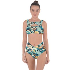 Wave Waves Ocean Sea Abstract Whimsical Bandaged Up Bikini Set 