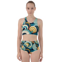 Wave Waves Ocean Sea Abstract Whimsical Racer Back Bikini Set